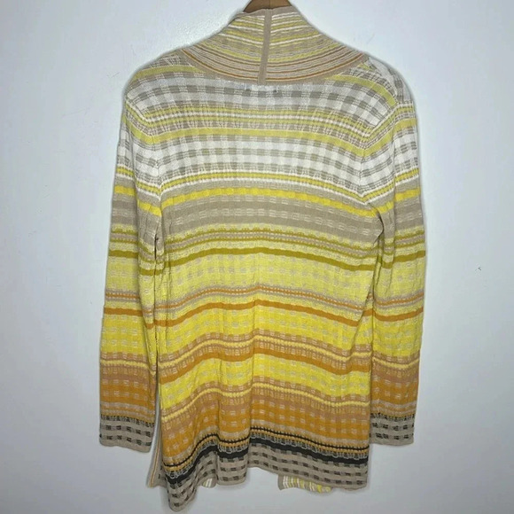 NIC+ZOE Longline Butter Yellow Open Cardigan Autumnal Fall Cozy Sweater - Picture 6 of 9